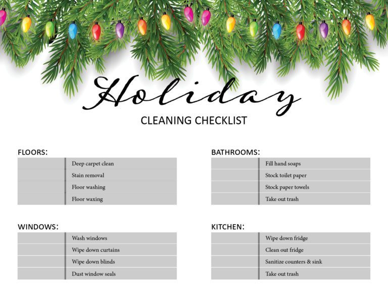 checklist, holiday cleaning